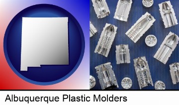 several plastic molds, made from machined metal in Albuquerque, NM